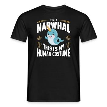 Narwhal Lover Unicorn Of The Sea Animal Narwhale - Men's T-Shirt - black - Front - AI Model Male 178 light (178cm)