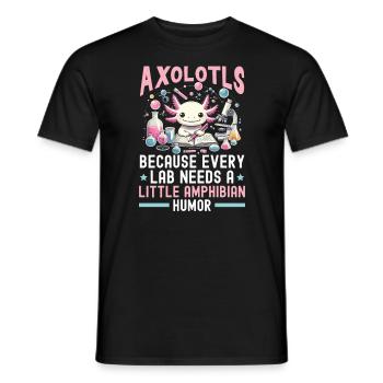 Axolotl Naturwissenschaftslehrer Mexikanischer Salamander - Männer T-Shirt - Schwarz - Vorne - AI Model Male 178 light (178cm)