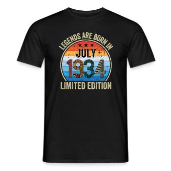 Legends Are Born In July 1934 Limited Edition - Männer T-Shirt - Schwarz - Vorne - AI Model Male 178 light (178cm)