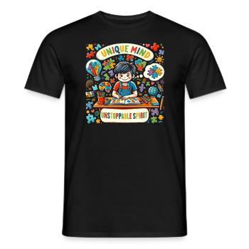 AuDHD Autismus ADHS Autistisches Spektrum Neurodiversität - Männer T-Shirt - Schwarz - Vorne - AI Model Male 178 light (178cm)