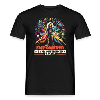 AuDHD Autisme TDAH Spectre autistique Neurodiversité - T-shirt homme - noir - Devant - AI Model Male 178 light (178cm)