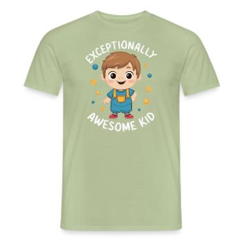 AuDHD Autisme TDAH Spectre autistique Neurodiversité - T-shirt homme - vert sauge - Devant - AI Model Male 178 light (178cm)