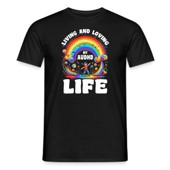 AuDHD Autisme TDAH Spectre autistique Neurodiversité - T-shirt homme - noir - Devant - AI Model Male 178 light (178cm)