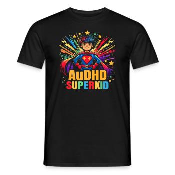 AuDHD Autisme TDAH Spectre autistique Neurodiversité - T-shirt homme - noir - Devant - AI Model Male 178 light (178cm)