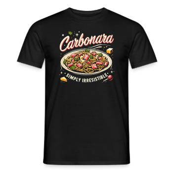 Carbonara-Nudeln Nudelnudeln Italienisches Essen - Männer T-Shirt - Schwarz - Vorne - AI Model Male 178 light (178cm)