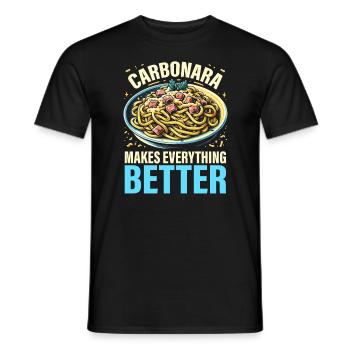 Carbonara-Nudeln Nudelnudeln Italienisches Essen - Männer T-Shirt - Schwarz - Vorne - AI Model Male 178 light (178cm)