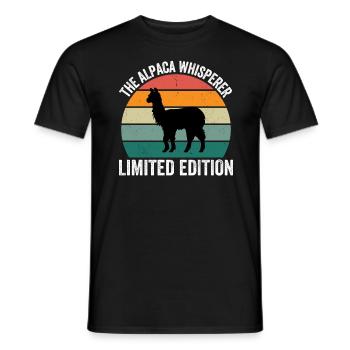 L’alpaga qui murmure à l’oreille - T-shirt homme - noir - Devant - AI Model Male 178 light (178cm)