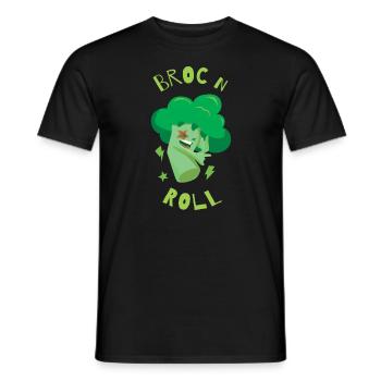 Broc´n´Roll Brokkoli Gesundes Gemüse - Männer T-Shirt - Schwarz - Vorne - AI Model Male 178 light (178cm)
