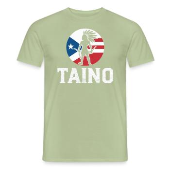 Taino-Indianer Puerto Rico Boricua Puerto-Ricaner - Männer T-Shirt - Sage - Vorne - AI Model Male 178 light (178cm)