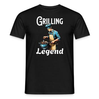 Grilling Legend - Men's T-Shirt - black - Front - AI Model Male 178 light (178cm)