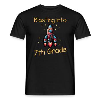 Blasting Into 7th Grade - Men's T-Shirt - black - Front - AI Model Male 178 light (178cm)