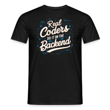 Backend-Entwickler Programmierung Softwareprogrammierer - Männer T-Shirt - Schwarz - Vorne - AI Model Male 178 light (178cm)
