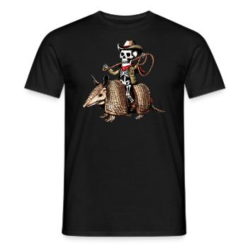 Cowboy Skelett Reiten Gürteltier Lustiger Western - Männer T-Shirt - Schwarz - Vorne - AI Model Male 178 light (178cm)