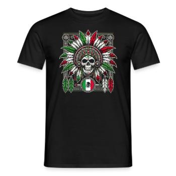 Aztec Warrior Indigenous Mexican Aztec Jaguar - Men's T-Shirt - black - Front - AI Model Male 178 light (178cm)