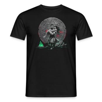 Aztec Warrior Indigenous Mexican Aztec Jaguar - Men's T-Shirt - black - Front - AI Model Male 178 light (178cm)
