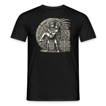 Aztec Warrior Indigenous Mexican Aztec Jaguar - Men's T-Shirt - black - Front - AI Model Male 178 light (178cm)