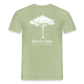 Shinrin Yoku Waldbaden Natur - Männer T-Shirt - Sage - Vorne - AI Model Male 178 light (178cm)