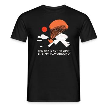 Sky Is Not Limit Paramotor Paraglider - Men's T-Shirt - black - Front - AI Model Male 178 light (178cm)