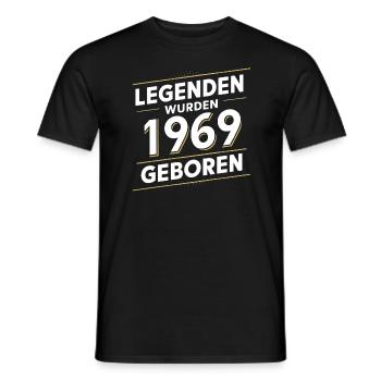 Legends were born in 1969 - Men's T-Shirt - black - Front - AI Model Male 178 light (178cm)