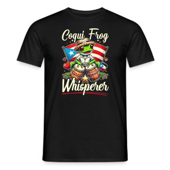 Coqui Frog Puerto Rico Pride Boricua Puerto Rican - Men's T-Shirt - black - Front - AI Model Male 178 light (178cm)