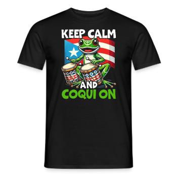 Coqui Frog Puerto Rico Pride Boricua Puerto Rican - Men's T-Shirt - black - Front - AI Model Male 178 light (178cm)