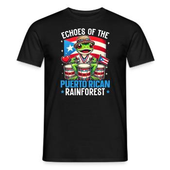 Coqui Frosch Puerto Rico Pride Boricua Puerto-Ricaner - Männer T-Shirt - Schwarz - Vorne - AI Model Male 178 light (178cm)