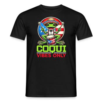 Coqui Frog Puerto Rico Pride Boricua Puerto Rican - Men's T-Shirt - black - Front - AI Model Male 178 light (178cm)
