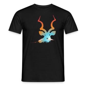 Majestätische Antilope Im Wald - Männer T-Shirt - Schwarz - Vorne - AI Model Male 178 light (178cm)