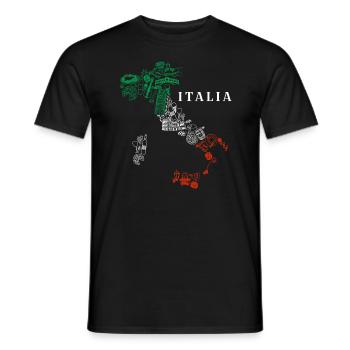 Italy Map Italian Italian - Men's T-Shirt - black - Front - AI Model Male 178 light (178cm)