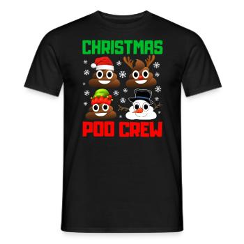 Noël caca crew drôle Noël pyjama - T-shirt homme - noir - Devant - AI Model Male 178 light (178cm)