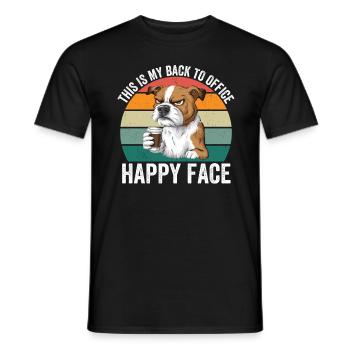 C’est mon visage heureux de retour au bureau - T-shirt homme - noir - Devant - AI Model Male 178 light (178cm)