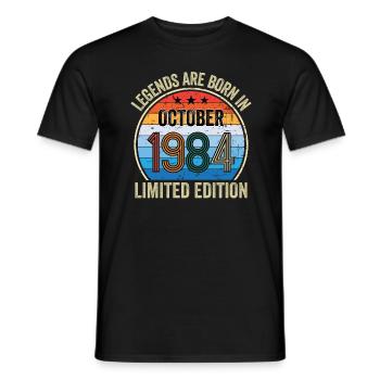 Legends Are Born In October 1984 Limited Edition - Men's T-Shirt - black - Front - AI Model Male 178 light (178cm)