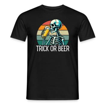 Trick Or Bière Vintage Sunset - T-shirt homme - noir - Devant - AI Model Male 178 light (178cm)