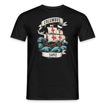 Columbus Day Christopher Columbus Italian American - Men's T-Shirt - black - Front - AI Model Male 178 light (178cm)