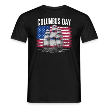 Columbus Day Christopher Columbus Italian American - Men's T-Shirt - black - Front - AI Model Male 178 light (178cm)