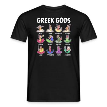 Greek Mythology Gods - Ancient Gods of Greece - Men's T-Shirt - black - Front - AI Model Male 178 light (178cm)
