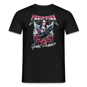 Passionate Believer Guns Christian - Men's T-Shirt - black - Front - AI Model Male 178 light (178cm)