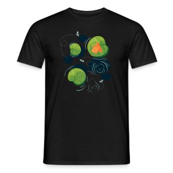 Grenouille, nénuphar, Grenouille arboricole, Amphibien - T-shirt homme - noir - Devant - AI Model Male 178 light (178cm)