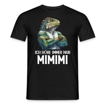Grüner Leguan Reptilien Ich höre immer Mimimi - Männer T-Shirt - Schwarz - Vorne - AI Model Male 178 light (178cm)