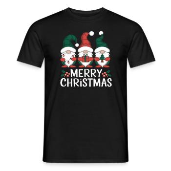 Merry Christmas Gnomes - Männer T-Shirt - Schwarz - Vorne - AI Model Male 178 light (178cm)
