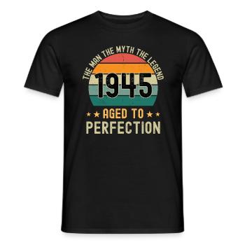 L’homme Le mythe La légende 1945 La perfection vieillie - T-shirt homme - noir - Devant - AI Model Male 178 light (178cm)