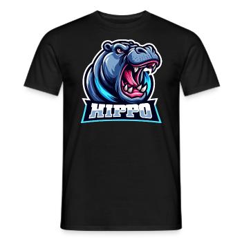 Nilpferd - Männer T-Shirt - Schwarz - Vorne - AI Model Male 178 light (178cm)