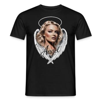 Femme Ange - T-shirt homme - noir - Devant - AI Model Male 178 light (178cm)