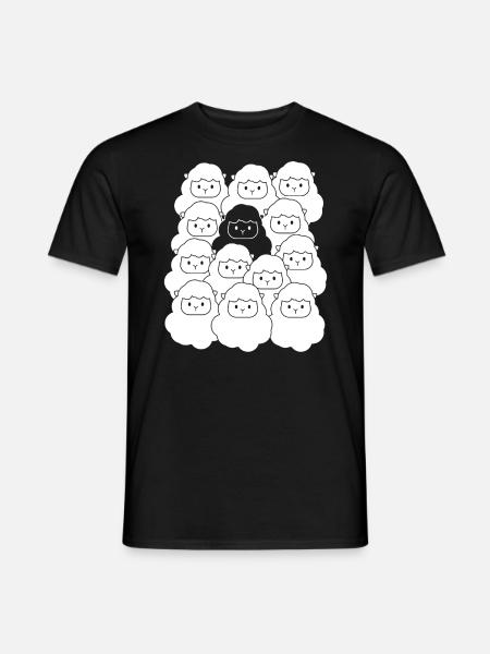 Süßes Schaf Schafherde Wolle - Männer T-Shirt - Schwarz