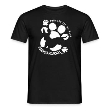 Home Où Mon teckel à poil dur Teckel - T-shirt homme - noir - Devant - AI Model Male 178 light (178cm)