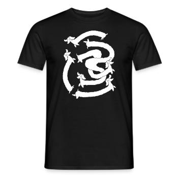 Wire-haired Dachshund Knot Dogs - Men's T-Shirt - black - Front - AI Model Male 178 light (178cm)