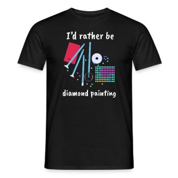 I ́d rather be Diamond Painting - Men's T-Shirt - black - Front - AI Model Male 178 light (178cm)