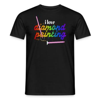 I Love Diamond Painting - Men's T-Shirt - black - Front - AI Model Male 178 light (178cm)