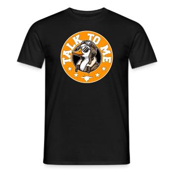 SPRICH MIT MIR, GANS - Männer T-Shirt - Schwarz - Vorne - AI Model Male 178 light (178cm)
