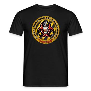 ATTENTION : LES LUNDIS MATINS SONT À RISQUE BIOLOGIQUE - T-shirt homme - noir - Devant - AI Model Male 178 light (178cm)